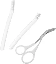 ASAKKURA Men's Women's Eyebrow Grooming Tools: Precision Scissors Comb Razor Set for Home Travel Use