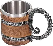 Resins Drinking Mug, Stainless, Oak Barrel, Unique, Personalized Hand Made Cup, Drinking Mug, Viking Vintage Cup for Home