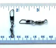 100 GT Black Barrel Fishing Swivels with Safety Snaps Size 8 (20# Test)