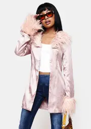 [Elsie & Fred] Blush Marla Satin Jacquard Jacket