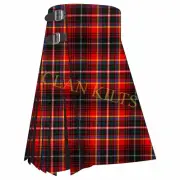 Innes Red Modern 8-yard Scottish Handmade Traditional Tartan Kilt For Men