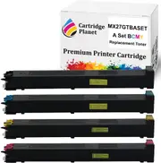 a Set BCMY Compatible Toner Cartridge for Sharp MX27GTBA MX27GTCA MX27GTMA MX27GTYA (18,000/15,000 (BK/CMY) Pages) for Sharp MX 2300N MX 2700N