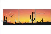 在飛比找Yahoo!奇摩拍賣優惠-KIPO-橫三聯式 三幅式 沙漠風情  仙人掌    無框畫