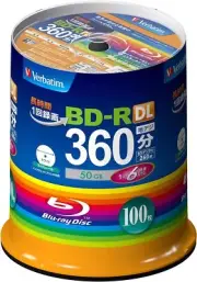 Verbatim Blank Blu-ray BD-R DL VBR260RP100SV1 50GB 100 discs