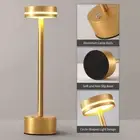 Cordless Metal Table Desk Lamp Touch Control Dimmable Night Lights Rechargeable