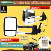 Pair Chrome Electric Towing Mirrors for Isuzu D-Max Holden Rodeo RA Colorado RC