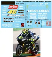 1/12 Decals for YAMAHA M1 VALENCIA 2013 2014 ROSSI LORENZO TEST DECAL TBD168