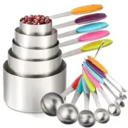 Measuring Cups and Spoons Set Stainless Steel Includes 5 Measuring Cups 8 Mea...
