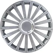 Radical Pro RB535115 Wheel Trims 15 Inch Double-Lacquered with Chrome Ring ABS Plastic in Box Silver - Set of 4