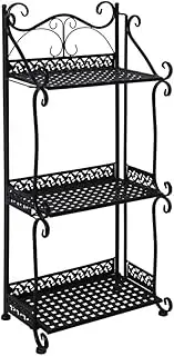 Levede 3 Tiers Metal Flower Pots Rack Garden Shelf Plant Stand, Black