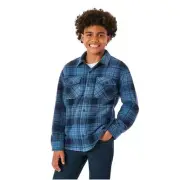 Member's Mark Boys Sherpa Lined Shacket Size S 6/7Blue Plaid