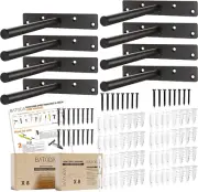 6In Floating Shelf Bracket 8Pc - Heavy Duty Steel Blind Shelf Supports