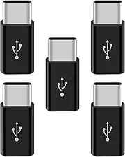 5Pack Micro USB to USB C Adapter, tunghey Aluminum USB Type C Adapter Convert Connector Compatible with Galaxy S10e S9 S8 Plus Note 9 8, L-G V40 V35 V30 V20 G7 G6 G5,Mac-Book,Pi-xel 2 XL,Mo-to Z2 Z3
