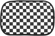 Car Armrest Cushion, Elbow Rest Pad for Vehicle, Black and White Checkered Auto Center Console Cover Pad Armrest Box Cushion for Most Vehicles and Trucks