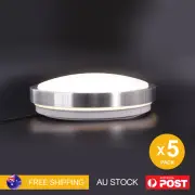 5X 24W LED Oyster Ceiling Light Ceiling Lamp Hallway Downlight Warm White 38CM