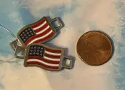 RED WING BOOTS - AMERICAN U.S.A. FLAG BOOT LACE SHOE KEEPER METAL CHARMS USA NWT