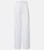 [Khaite] Khaite Trenton cotton poplin wide-leg pants AU 14 white