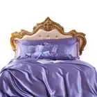 Beddings Light Purple Eu Single Size Duvet Cover Set Luxury Polyester Satin fabr
