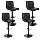 Artiss 4 x Kitchen Bar Stools PU Leather Swivel Stool Chairs Set Gas Lift Black