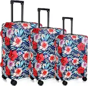 [Amylove] 3 Pcs Suitcase Covers Protective Washable Suitcase Protector Anti Scratch Luggage Cover Protector for 18-28 Inch Luggage, Stylish, Small, Medium, Large, Floral