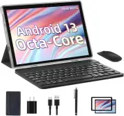 Android Tablet, 10.1 inch 13 Tablet 6GB+64GB 1TB Expand, 2 in 1 Blue