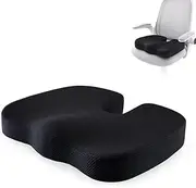 Clevinger Memory Foam Seat Cushion with Black Cover for Seat Car Office, White Color
