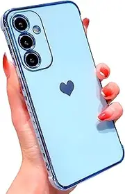 [Vepbk] Case for Samsung Galaxy A35 5G, Silicone Mobile Phone Case with Heart Pattern, Soft Case, Camera Protection, Thin, Shockproof Cover, Colourful Rubber Case for Samsung Galaxy A35 5G, Light Blue