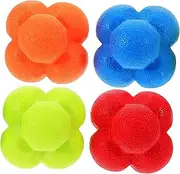Milisten 4pcs Hexagonal Reaction Training Balls Hand Eye Coordination Reflex Balls for Athletes Lightweight TPE Material Indoor Outdoor Use for Sports Training and Agility Improvement