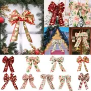 Christmas Brown Retro Butterfly Bow Pendant Fabric Material Softly Decorate