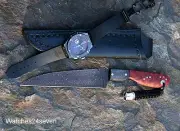 Custom Knife Brothersville Pruyn Love Kills Damascus Fighter Fixed Blade