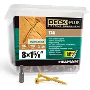 Deck Plus 48412 Wood Screws #8 x 1-5/8", Tan, 5lb Box