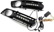 Front Fog Light Daytime Running Light Grille Fog Light Frame Car Compatible For Audi A4 B6 2001-2005 8E0807681 8E0807682 A