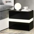 Artiss Bedside Table 2 Drawers RGB LED Side Nightstand Cabinet Black/White