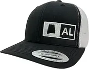 Alabama Trucker Hat, Gray and White Mesh, Embroidered Logo, Snapback, Gray/White, One Size