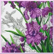Counted Cross Stitch Kit Irises DIY Unprinted canvas