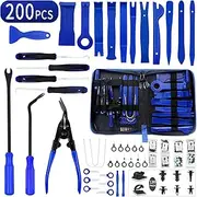 Wetado Trim Removal Tool Kit, 200PCS AutoTrim Removal Set, Plastic Panel Fastener Removal Tool, Car Trim Removal Kit for Car/Trim/Panel/Door/Audio/Auto Clip Pliers/Terminal Removal Tool Kit (Blue)