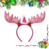 【摩達客】聖誕耶誕-粉紅亮片大鹿角髮箍