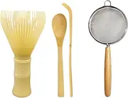Matcha Starter Kit,Japanese Tea Whisk Kit | Matcha Tea Making Kit with Strainer, Spoon for Matcha Lovers, Mother, Grandmother, Girlfriend