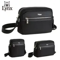 在飛比找蝦皮商城優惠-【Lynx】美國山貓十字紋牛皮防潑水尼龍布包橫式直式側背包 