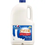 Pauls Zymil Lactose Free Full Cream Milk 3L