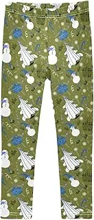 [Caihoyu] Girl's Leggings Pant Soft Comfortable Kids Dance Running Yoga Pants Elastic Waist Kid Legging Tight 4-10T