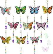 10 Set Butterfly Diamond Art Painting Wind Chimes, 5D Diamond Art Crystal