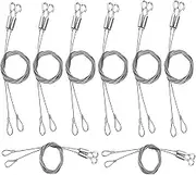 8PCS Adjustable Picture Hanging Wire with Loop and Hook, 2mx1.5mm Mirror Picture Hanging Kit, Stainless Steel Hanging Wire Rope for Mirror, Picture Frame, Basket Flowerpot, Hold Up to 20kg