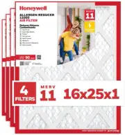 Honeywell 16X25X1 MERV 11 Allergen Reducer 11000 Electrostatic Pleated HVAC AC F