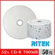 RITEK錸德 52x CD-R白金片 珍珠白滿版可列印/50片裸裝