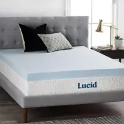 LUCID 4 Inch Gel Memory Foam Mattress Topper King
