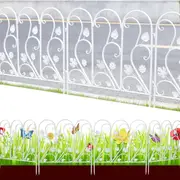 5Pcs Garden Fence Outdoor Coated Metal Landscape Wrought Iron Wire Border Folding