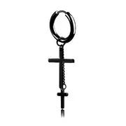 Stainless Steel Chained Drop Earring (Various Designs) Clip On Earring - Bar - Steel - One Size