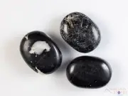 Feldspar BLACK TOURMALINE Crystal Palm Worry Stone, EMF Empath Protection, E2145