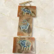 Hull Clayworks Arizona Art Pottery BEAR MOOSE DEER/ELK Hanging Wall Decor Plaque